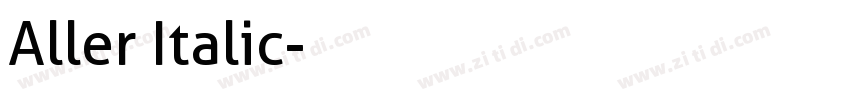 Aller Italic字体转换